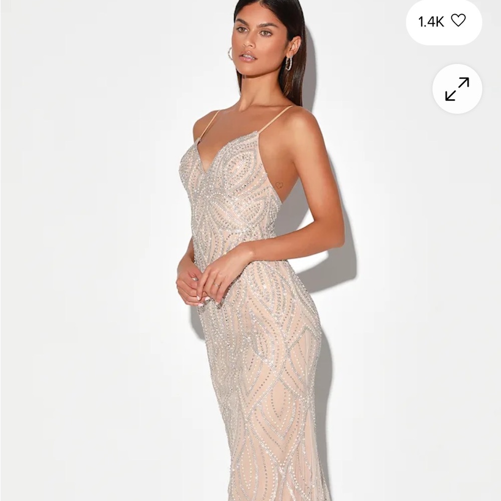 Elegant Silver Evening Gown